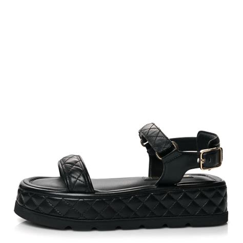 chanel quilted platform sandals